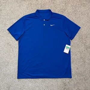 Nike Dri-Fit Golf Polo Shirt XL Blue NWT Performance Athletic
